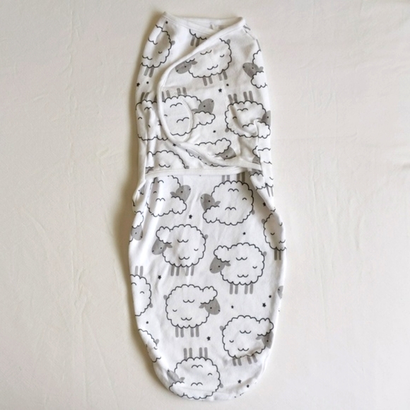 simple joys by carter's neutral sheep velcro swaddle blanket sleepsack 0-3 month - Picture 1 of 8